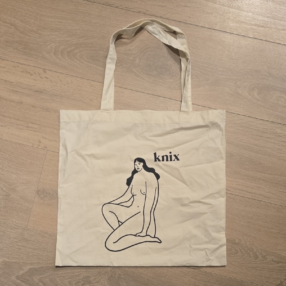 Knix Beige Tote with Artistic Figure